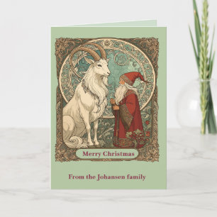 Cartão Julbocken Yule Goat E Jultomten Escandinavos
