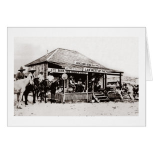 Cartão Julgue o oeste selvagem do vintage do feijão de