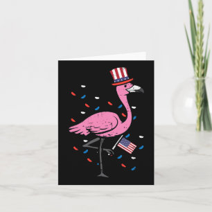 Cartão Julho Flamingo U Flag Bird Patriotic Women Girls K
