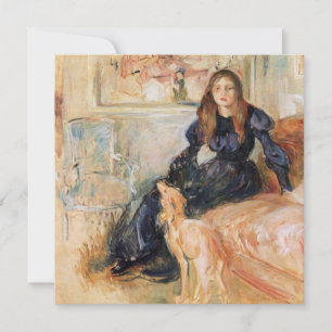 Cartão Julie Manet e seu Greyhound (por Berthe Morisot)
