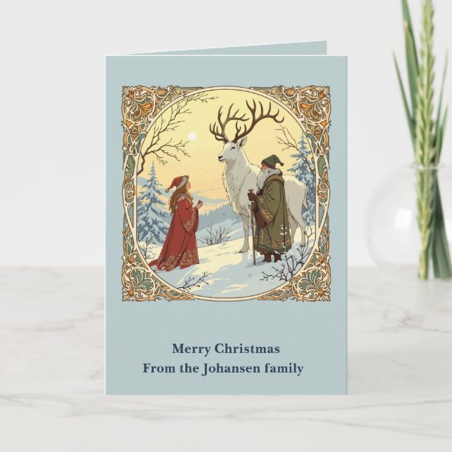 Cartão Jultomten And Tomtemor With Julbocken Yule Goat (Frente)