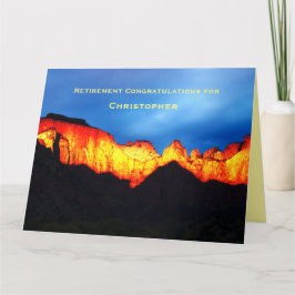 Cartão JUMBO Happy Retirement Zion Sunrise, Nome,