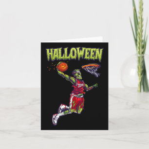 Cartão Jump Zombie Bysketbyll Dunk Player Halloween Pumpk
