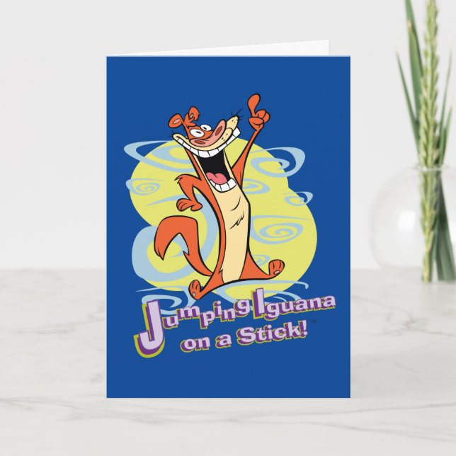 Cartão Jumping Igauna on a Stick!™ (Frente)