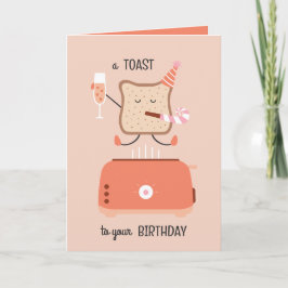 Cartão Jumping toast bestie funny birthday card
