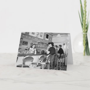 Cartão junção do hamburguer dos anos 40