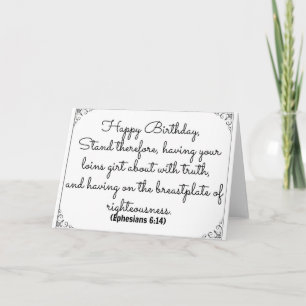 Cartão June 14 Bible Birthday card with Ephesians verse