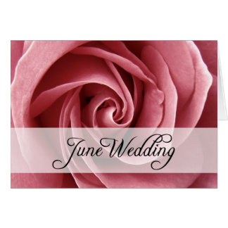 Cartão June Wedding : rosa da temporada :