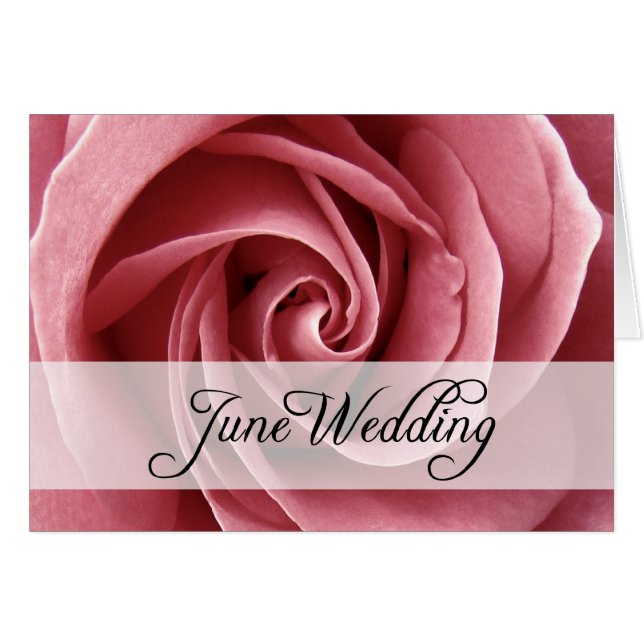 Cartão June Wedding : rosa da temporada : (Frente Horizontal)