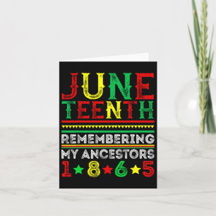 Cartão Juneteenth 1865 Lembrando Meus Ancestrais Juneteen