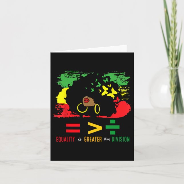 Cartão Juneteenth 19 de junho de 1865 A Igualdade é Maior (Frente)