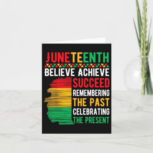 Cartão Juneteenth Acredite Alcance Sucesso História Negra (Frente)