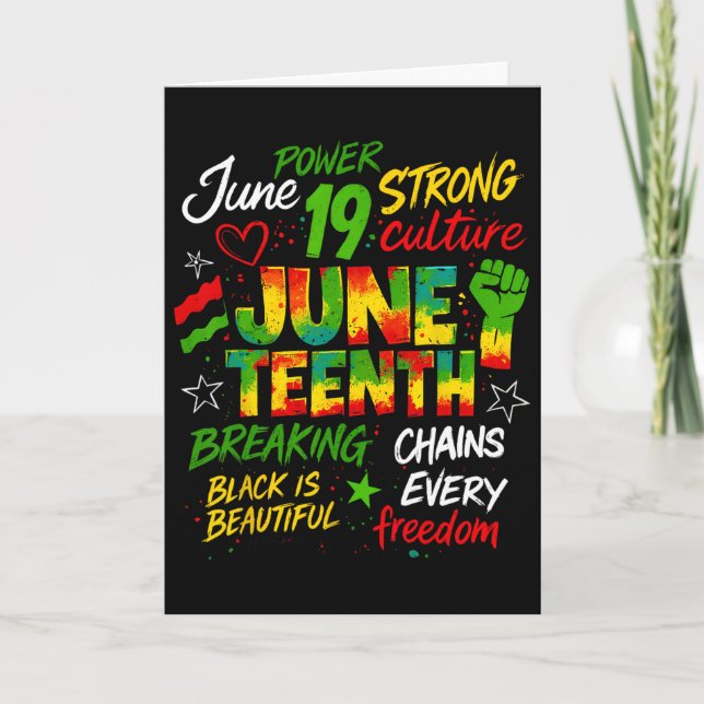 Cartão Juneteenth Afro-Americano Juneteenth 1865 Liberdad (Frente)