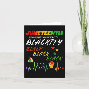 Cartão Juneteenth Blackity Batimento Cardíaco História Ne
