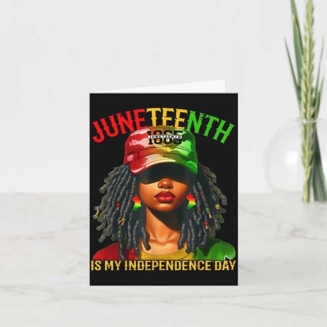 Cartão Juneteenth é dia da independência das mulheres neg (Frente)