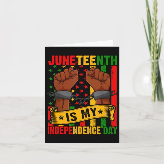 Cartão Juneteenth É Meu Dia da Independência Livre Ish Pr (Frente)