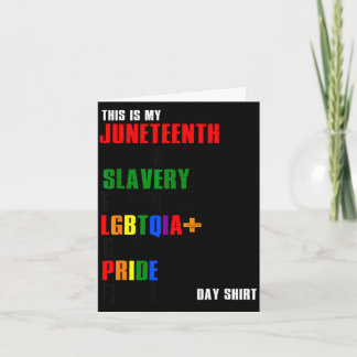 Cartão Juneteenth escravidão negra liberdade lgbtq orgulh
