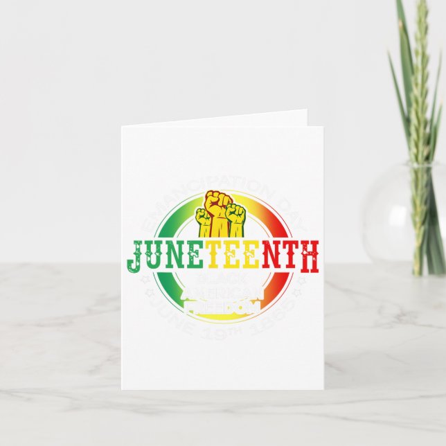 Cartão Juneteenth Liberdade Afro-Americana 1865 Mês da Hi (Frente)