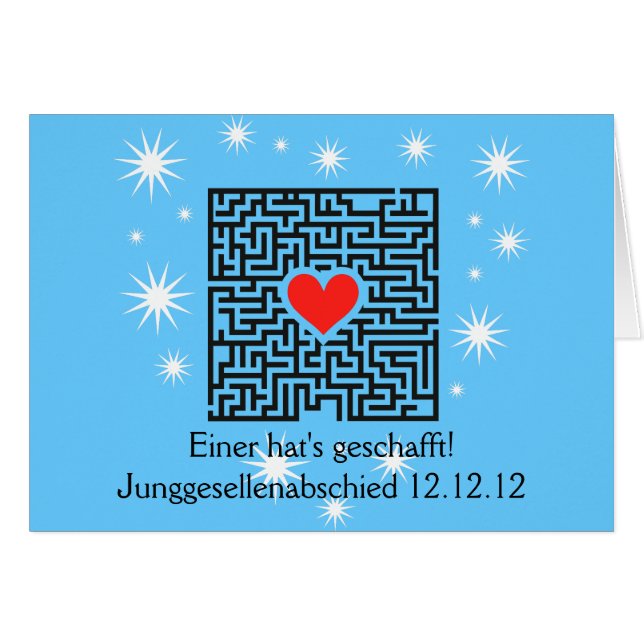 Cartão Junggesellenable Zubehört (Frente Horizontal)