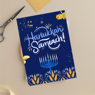 Cartão Junte-se a nós para uma celebração alegre de Hanuk