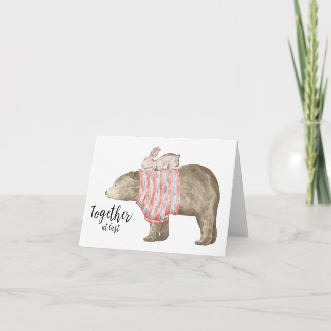 Cartão Juntos pelo menos, Bear e Bunny (Frente)