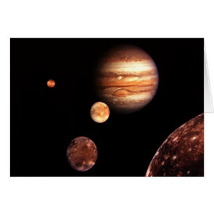 Cartão Jupiter Galilean Moons Astronomia e presentes de c
