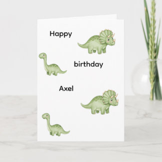 Cartão Jurassic green dinosaur birthday card editable