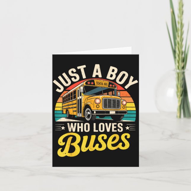 Cartão Just A Boy Who Loves Buses School Bus Driver Costu (Frente)
