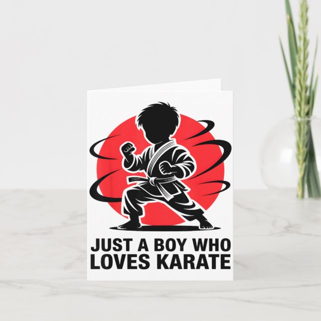 Cartão Just A Boy Who Loves Karate Martial Arts Karate Lo (Frente)