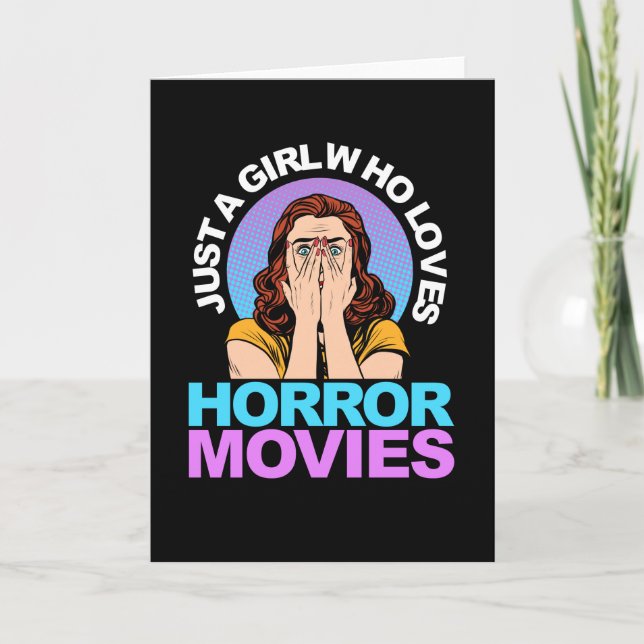 Cartão Just A Girl Horror Movies Halloween (Frente)