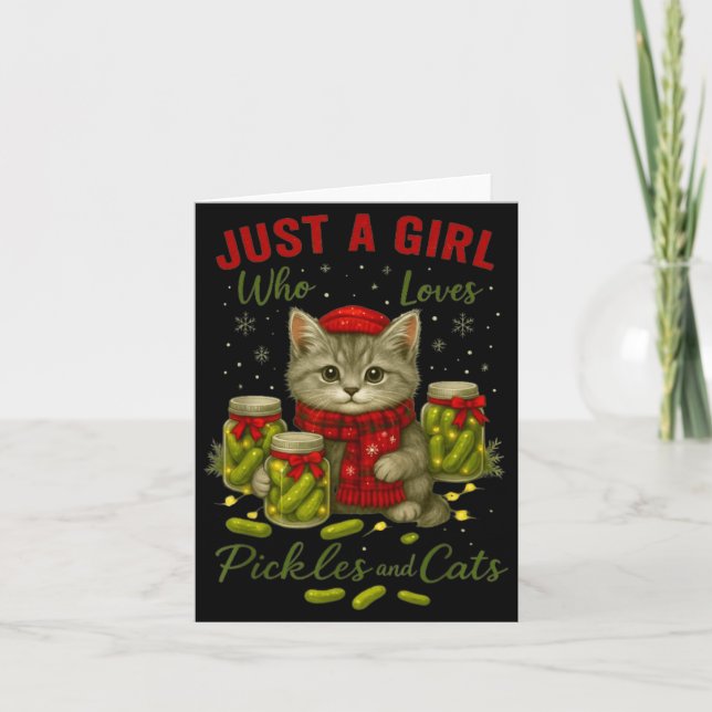 Cartão Just A Girl Who Loves Ckles And Cats Christmas  (Frente)