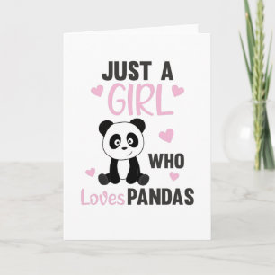 Cartão Just A Girl who Loves Pandas - Sweet Panda