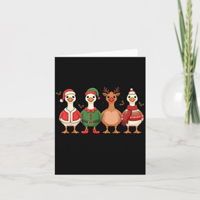 Cartão Just A Merry Goose Christmas Funny Holiday Farm An (Frente)