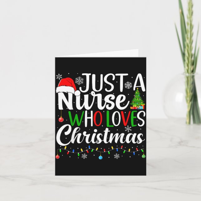 Cartão Just A Nurse Who Loves Christmas Rn Nursing Christ (Frente)