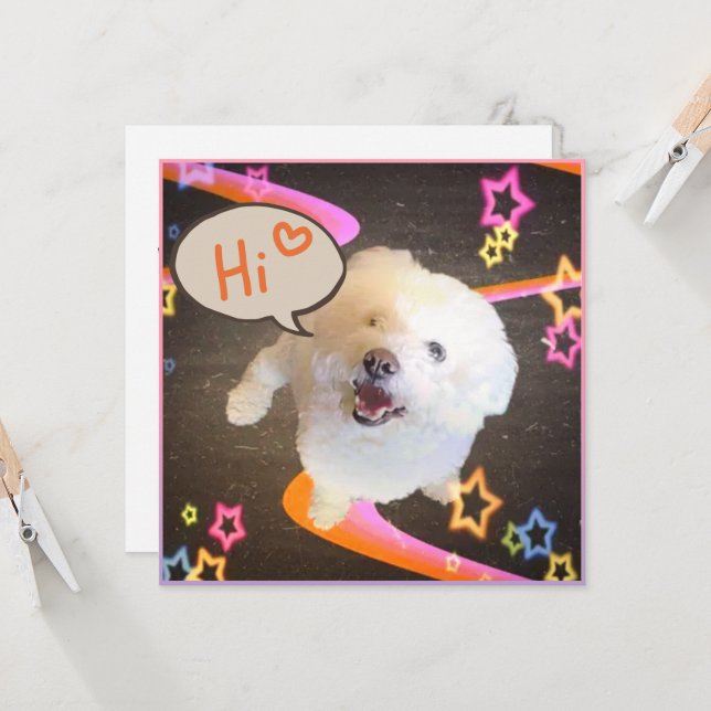 Cartão Just Saying "Hi" (Frente/Verso In Situ)