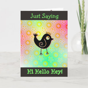 Cartão Just Saying Hi & Miss You cute bird card