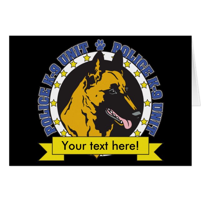 Cartão K9 belga Malinois (Frente Horizontal)