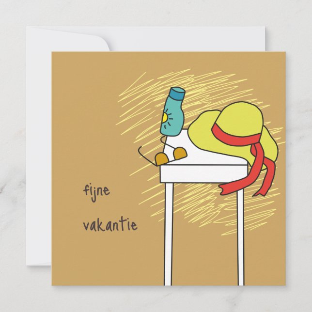Cartão kaart fijne vakantie (Frente)