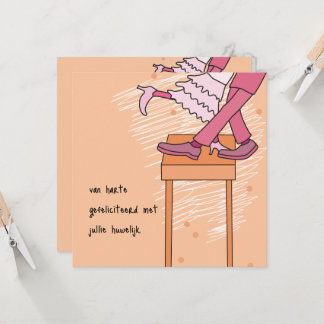 Cartão kaart huwelijk felicitatie uitnodiging