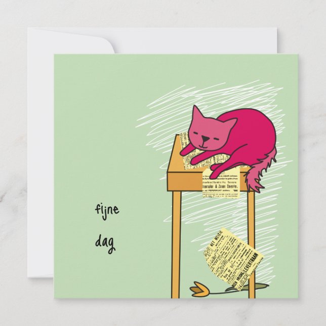 Cartão kaart verjaardag poes (Frente)