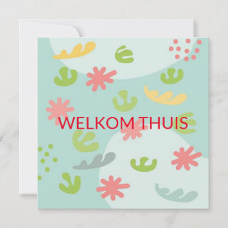 Cartão kaart welkom thuis abstracte bloem