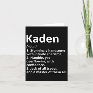Cartão Kaden Definição Nome Personalizado Funny Birthday