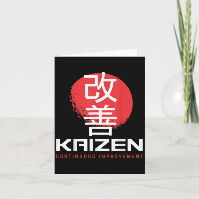 Cartão Kaizen Continuous Melhoramento Kai Zen Mot Japonês (Frente)