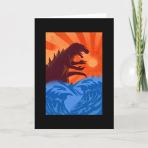 Cartão kajiu gojira rei dos monstros japão