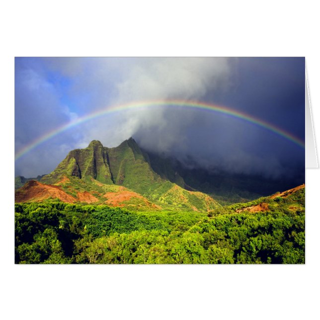 Cartão Kalalau Valley Rainbow (Frente Horizontal)