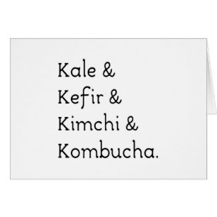 Cartão Kale Kefir Kimchi Kombucha