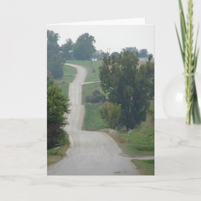 Cartão Kalona, rua rural de Iowa (Frente)