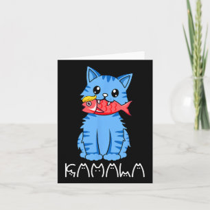 Cartão Kamala Gato Come Peixe Engraçado Harris Trump 2024