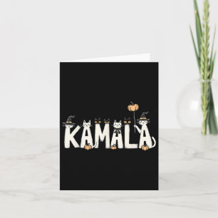 Cartão Kamala Halloween gata amante bruxa nome design 