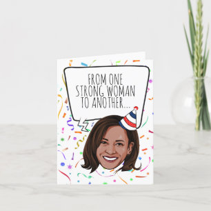 Cartão Kamala Harris Aniversário: De Uma Mulher Forte